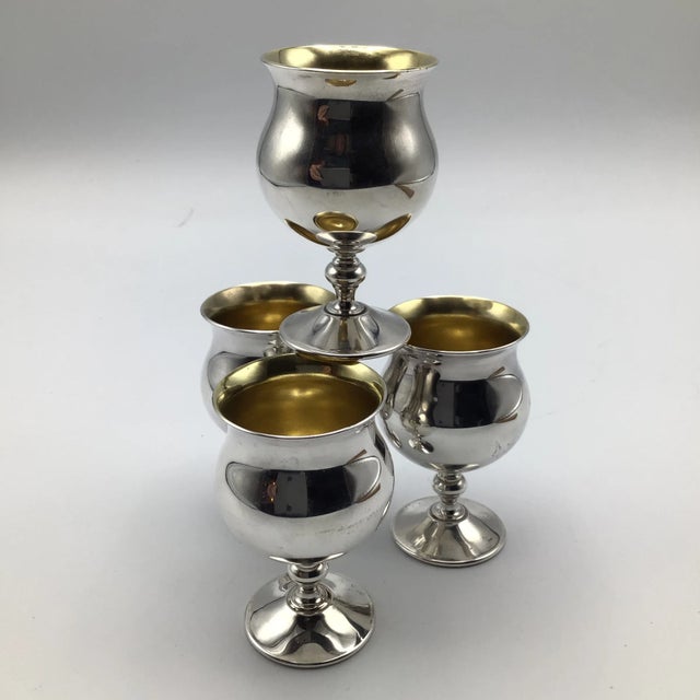 Sheridan Silver Plated Aperitif/Port Miniature Goblets-Set of 4 For Sale - Image 11 of 11