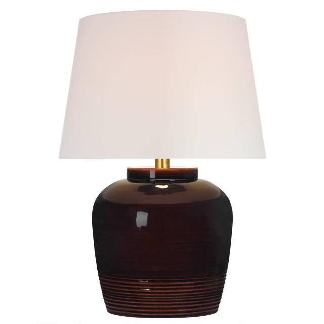 Transitional Marie Flanigan by Visual Comfort Signature Nora Medium Table Lamp in Cimmaron with Linen Shade For Sale - Image 3 of 3
