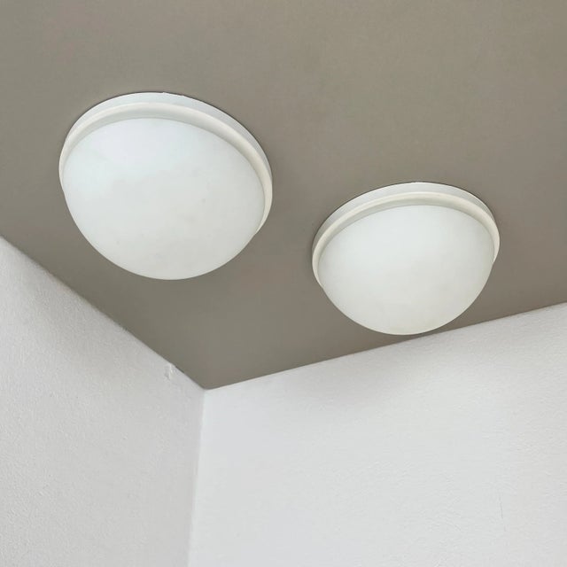 Metal and Glass Wall or Ceiling Lights from Glashütte Limburg, Germany, 1980, Set of 2 For Sale - Image 3 of 17