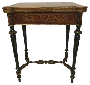 19th Century Napoleon III Console Marquetery Game Table