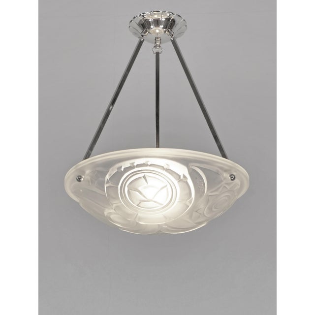 1930s French Art Deco Pendant Light by l'Elf & Degue 1930 France For Sale - Image 5 of 8