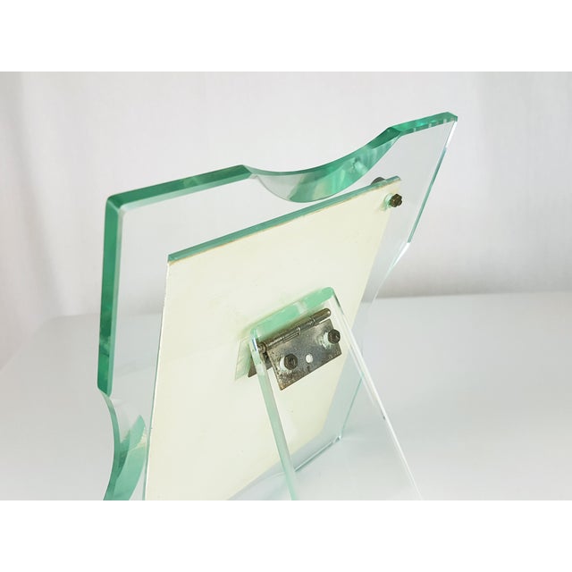 Mid-Century Modern Italian Picture Frame in Cut Glass and Metal, 1950s For Sale - Image 3 of 11