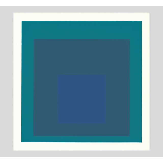 1968 Josef Albers "Homage to the Square" Serigraph "Blue Reminding" For Sale