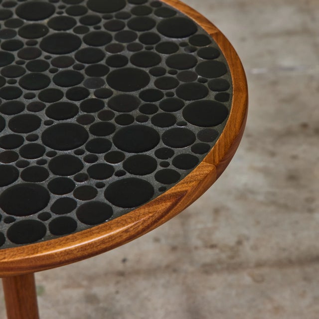 Mid-Century Modern Gordon & Jane Martz Mosaic Black Coin Tile Side Table For Sale - Image 3 of 15