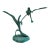 Jumping Frog on Reeds Cold-Cast Bronze Sculpture With Hand Applied Patina For Sale