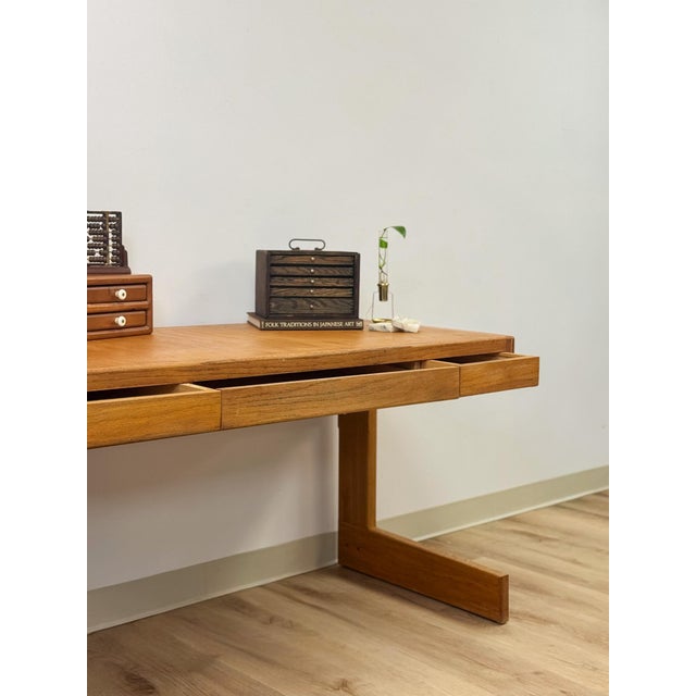 Vintage Handmade Organic Modern Pine Plywood Desk, Lou Hodges Style MCM For Sale - Image 9 of 18