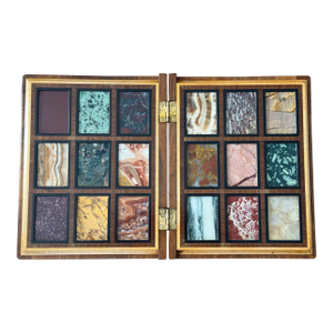 An Italian Wooden Book With Marble Specimens, 20th Century