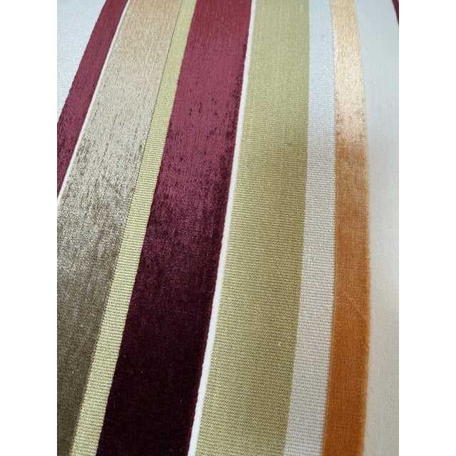 Donghia Striped Velvet Ottoman, For Sale - Image 12 of 12