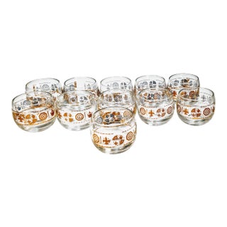 Culver Roly Poly Cocktail Lowball Glasses For Sale