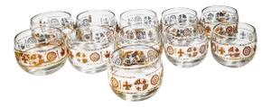 Vintage Culver Roly Poly Cocktail Lowball Glasses