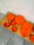 1960s Vintage Max Dinnerware Set in Orange ABS attributed to Massimo and Lella Vignelli for Heller, 1964, Set of 16 For Sale - Image 5 of 10