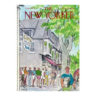 1973 Original New Yorker Magazine Cover by Charles Saxon, August 6, Weekend Newspaper For Sale