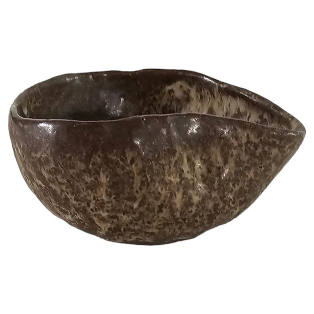 Late 20th Century Small Hand Thrown Organic Studio Pottery Bowl Signed Rubio c.1990s For Sale - Image 5 of 8