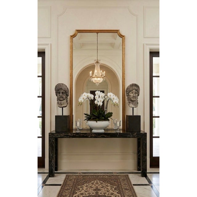 Pair of Neoclassical Style Carved Stone Busts on Marble Plinths For Sale - Image 11 of 11