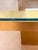 1970s Hollywood Regency Brushed Brass Pedestal Dining Table With Glass Top For Sale - Image 9 of 15