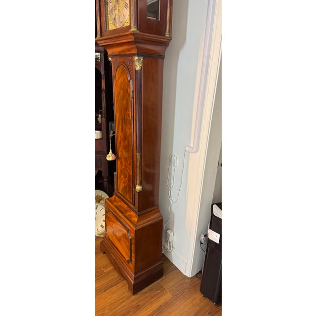Mid 18th Century Mid 18th Century George II Mahogany Grandfather Clock in Ornately Detailed Case For Sale - Image 5 of 12