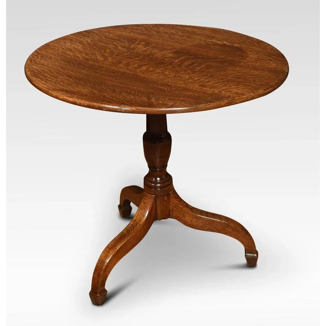 Oak Tripod Side Table For Sale - Image 5 of 7