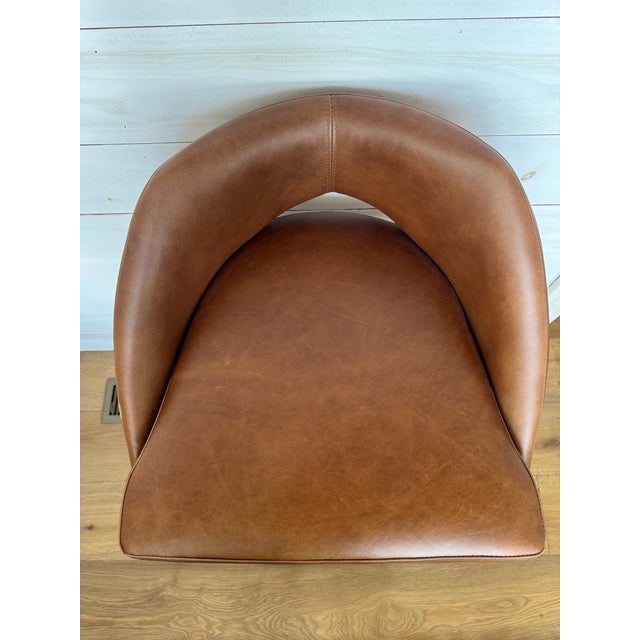 Egg Designs Savannah Bronzed Steel and Leather Barstools by Ngala Trading For Sale - Image 9 of 15