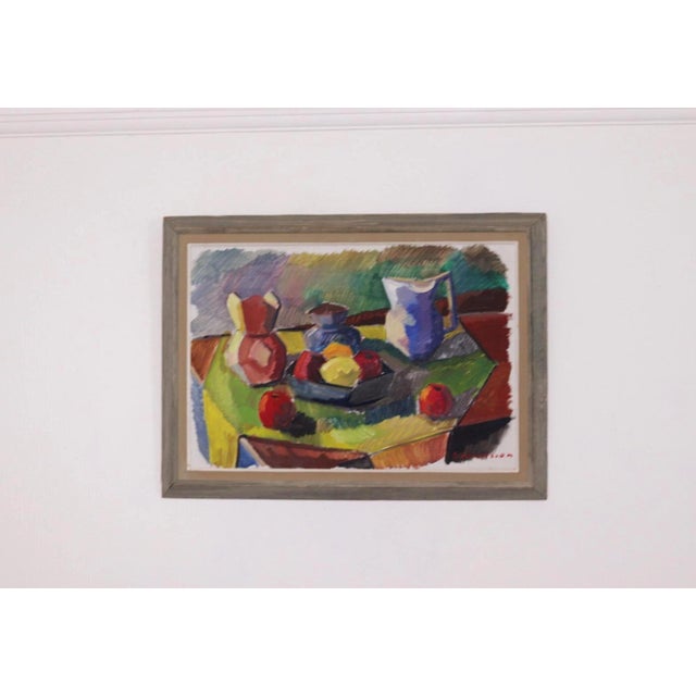 Bror Göransson, Cubic Jug and Fruit, 1950s, Oil on Canvas, Framed For Sale - Image 18 of 18