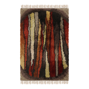 Vintage Swedish Rya Rug, Colorful Scandinavian Geometric Patterns - Rug & Kilim