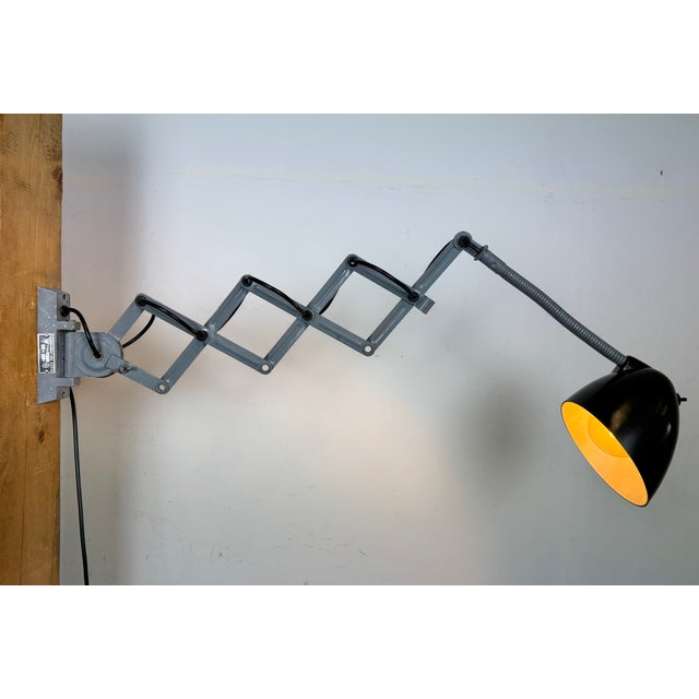 Industrial Scissor Wall Lamp from Elektroinstala, 1960s For Sale - Image 16 of 18