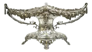 Antique French Victorian Silver Plated Figural Centerpiece Bowl Pedestal Base
