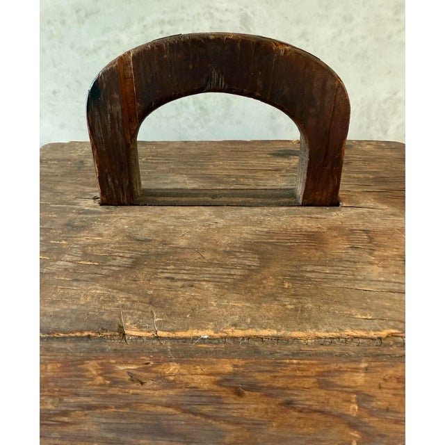 Primitive Wood Tool or Sewing Box With Lid For Sale - Image 11 of 15
