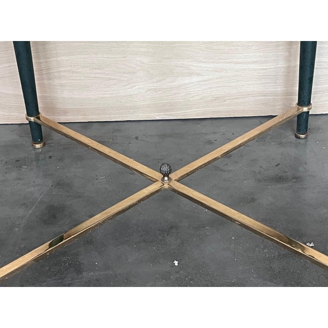 Mid 20th Century Green Iron with Bronze and Brass Details Coffee Tables - Set of 2 For Sale - Image 6 of 18
