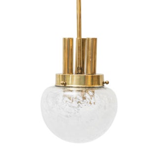 Brass and Glass Pendant Lamp, 1960s For Sale