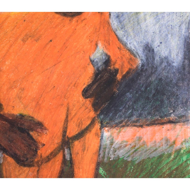 Late 20th Century Track Star - Figurative Portrait of an African American Man in Pastel on Paper For Sale - Image 5 of 7