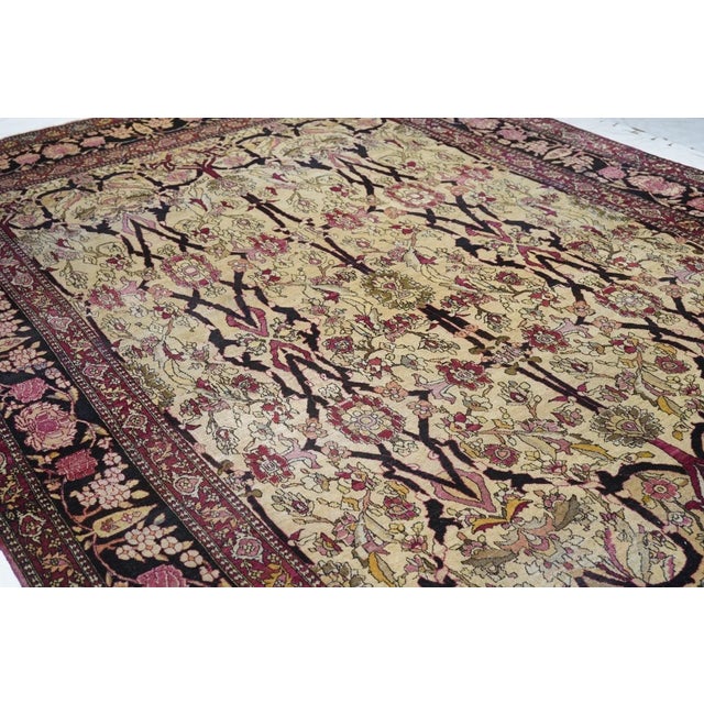 Green Antique Tehran Rug 9' x 12'9'' For Sale - Image 8 of 10