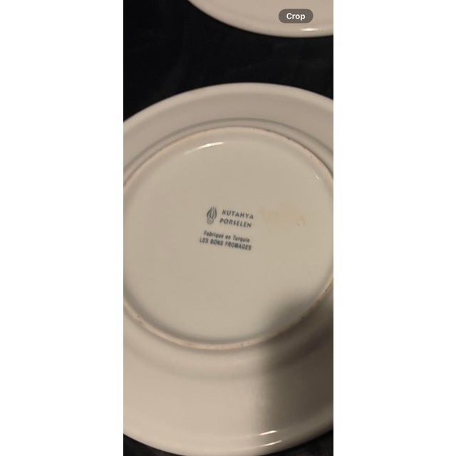 1970s French Provincial Earthenware Cheese Plate Service by Saint Amand - Set of 6 For Sale - Image 10 of 11