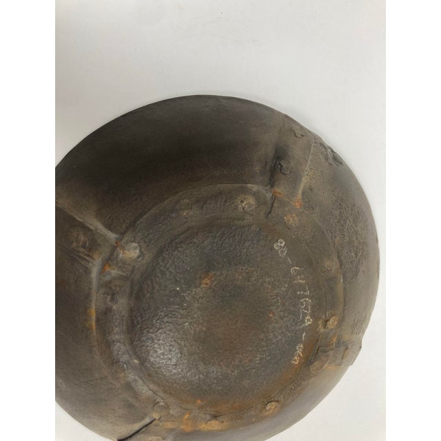 Vintage Brutalist Iron Bowl With Fine Original Age Patina For Sale In New York - Image 6 of 12