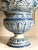 Large Vintage Cantagalli Italian Majolica Blue White Delft Style Pottery Vase Jar or Urn Serpent Handles 23"h For Sale - Image 15 of 18