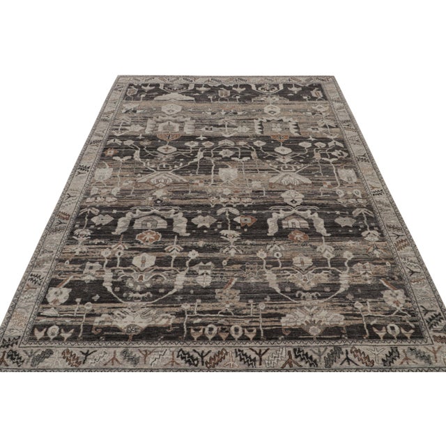 Traditional Rug & Kilim’s Modern Classics Rug in Gray With Geometric Floral Patterns For Sale - Image 3 of 7