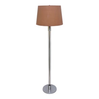 Mid 20th Century Tubular Chrome and Glass Floor Lamp by Laurel Lamp Company For Sale