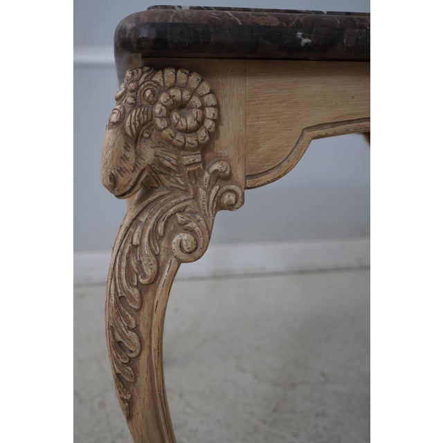 1990s Minton Spidell Rams Head Marble Top Center Table For Sale - Image 5 of 12
