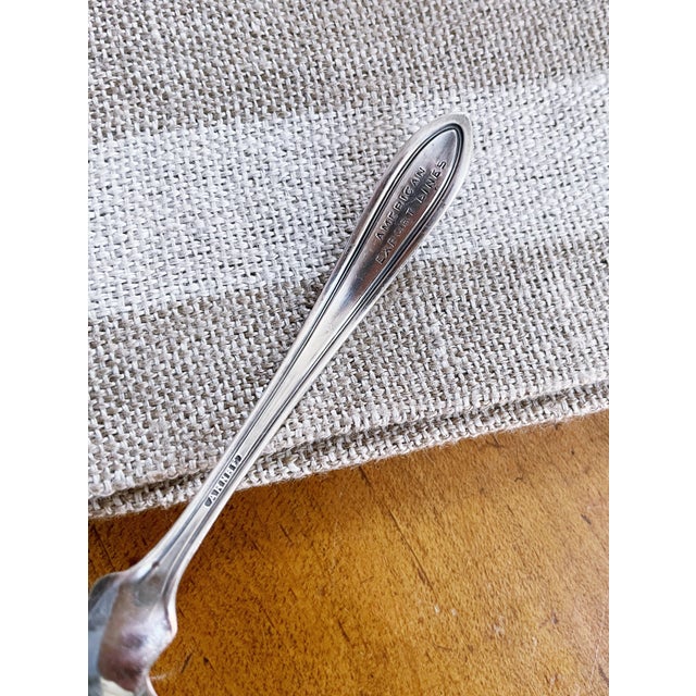 American Antique Silver Plated American Export Lines Mustard Ladle For Sale - Image 3 of 4