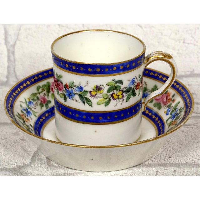 Late 18th Century Cup and Saucer (3rd Size) in Porcelain From the Sevres Manufactory For Sale - Image 9 of 9