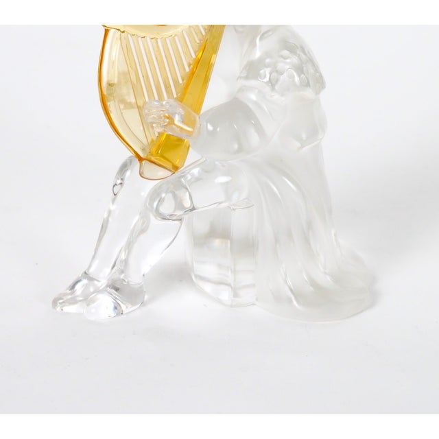 Late 20th Century 20th Century Saint-Louis French Crystal Sculpture of a Woman Playing a Harp For Sale - Image 5 of 9
