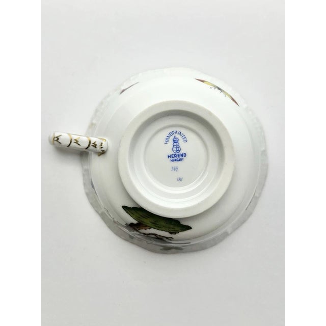 1980s Herend “Rothschild Bird” Bone China Teacup & Saucer For Sale In Dallas - Image 6 of 9