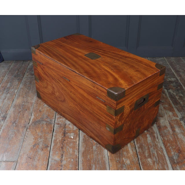 Antique Camphor Wood Military Campaign Chest, 1880 For Sale - Image 6 of 15