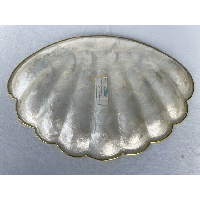 Mid 20th Century Natural Capiz Shell Appetizer Serving Tray Bowls - Set of 3 For Sale In Jacksonville, FL - Image 6 of 12