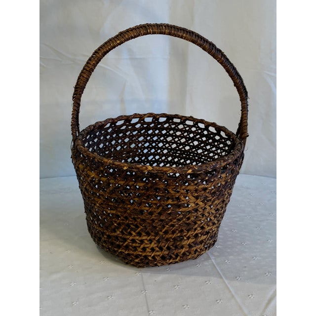 Antique Primitive Gathering Basket For Sale - Image 11 of 11
