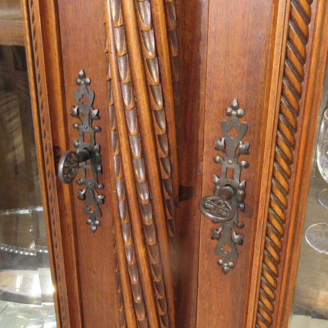 Early 20th Century English Gothic Style Walnut Bookcase For Sale - Image 10 of 13