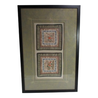 Vintage Framed Chinese Silk Embroidery Panels For Sale