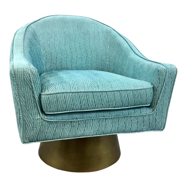 Worlds Away Modern Turquoise Cut Velvet Dominic Swivel ...