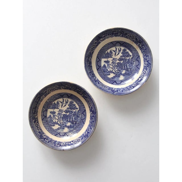 1940s Homer Laughlin Blue Willow Bowls - Set of 2 For Sale - Image 6 of 13