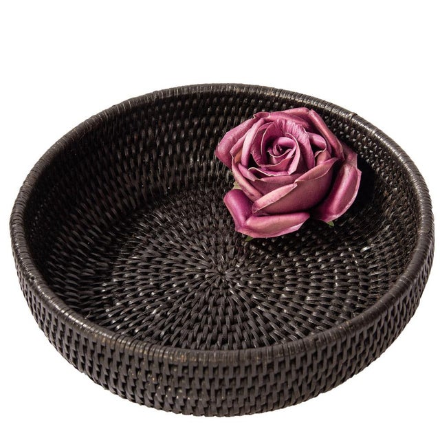 2020s Artifacts Rattan Rattan Everything Bowl in Tudor Black - 10" For Sale - Image 5 of 7