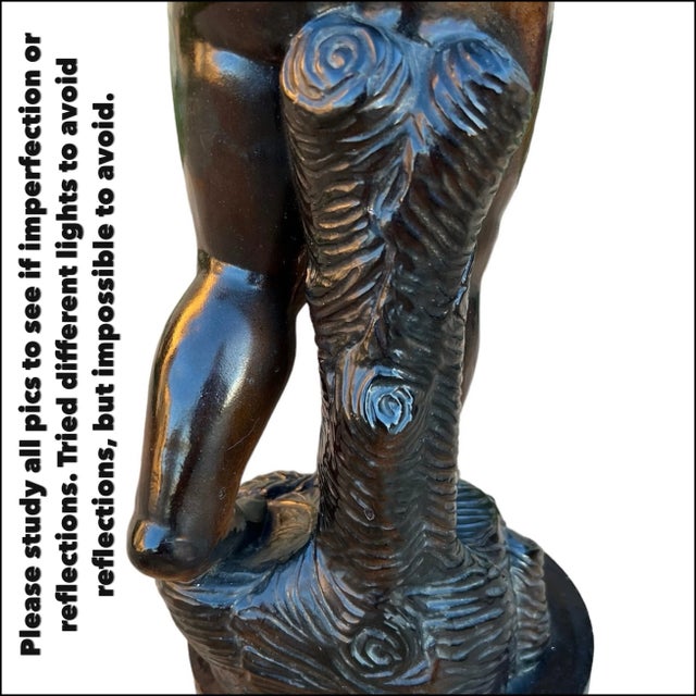 Coffee Vintage Large Figural Lamp, Harp and Shade For Sale - Image 8 of 12